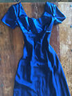 vtg 90s navy blue long formal classic style dress babydoll striking classy look