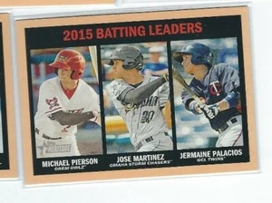 2016 Topps HERITAGE MINOR PEACH BATTING LEADERS 14/25 PIERSON MARTINEZ PALACIOS - Picture 1 of 1