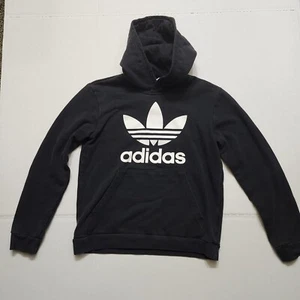 Adidas Hoodie Boys Size 11-12Y Youth Active Black Size Medium With Front Pocket - Picture 1 of 10