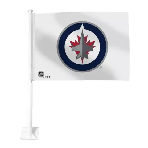 White Winnipeg Jets Car Flag Cover
