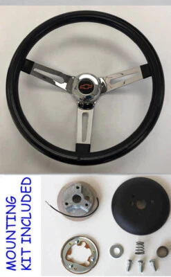 Chevy Truck C / K Blazer Black Chrome Spokes Steering Wheel 13 1/2" Red/Black - Image 1 of 4