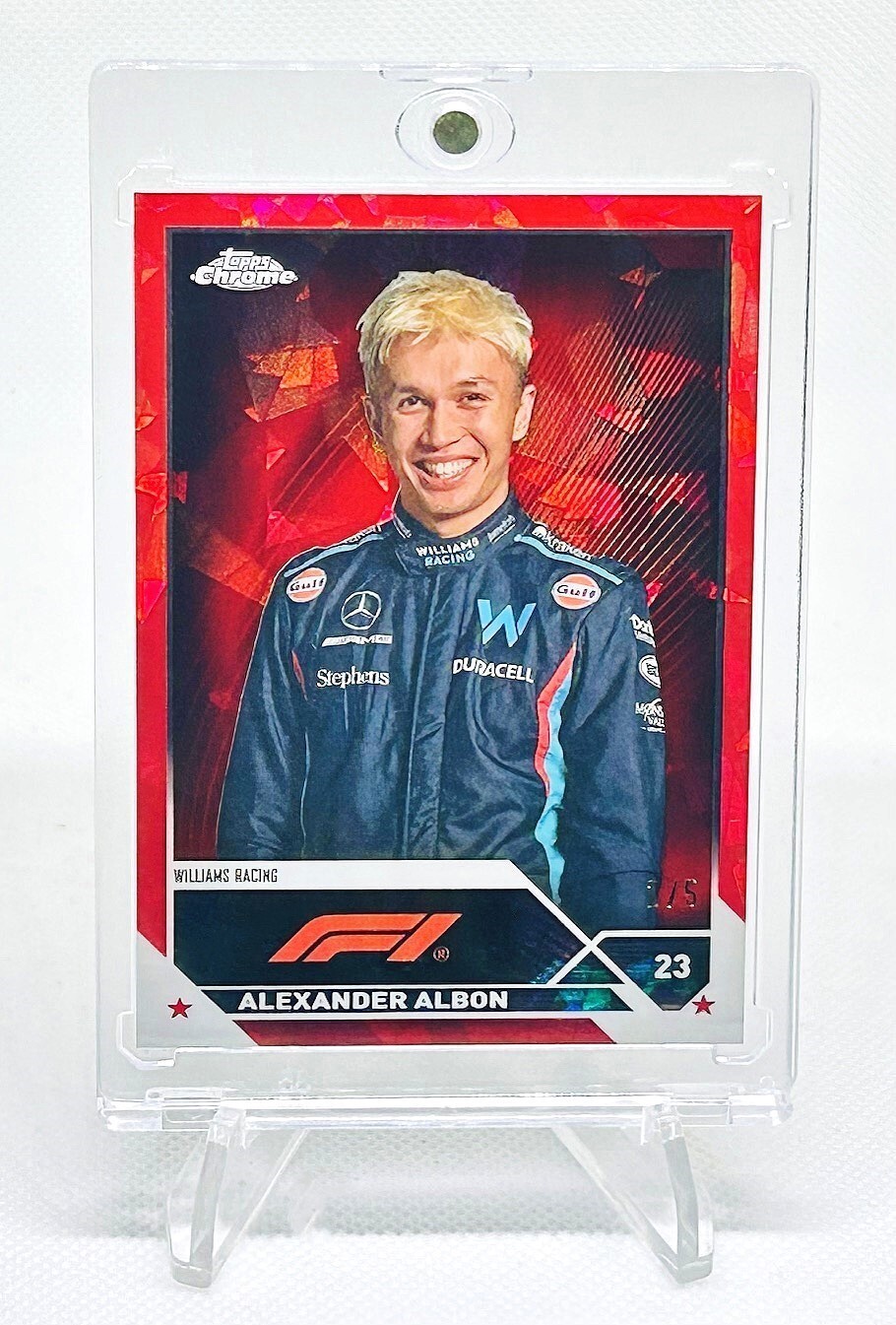 2023 TOPPS CHROME FORMULA 1 SAPPHIRE ALEXANDER ALBON RED PORTRAIT 2/5 #61