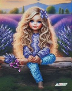 Bead Embroidery Kit Little Girl DIY Needlepoint Beadwork B255 - Picture 1 of 13