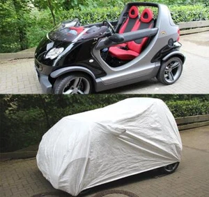 Tyvek été extérieur garage entier housse de voiture avec poches miroir pour Smart Crossblade - Photo 1/4