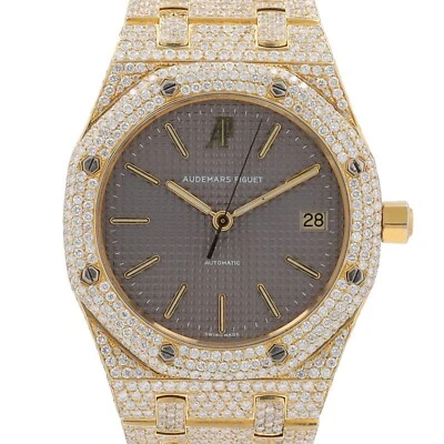 Audemars Piguet Mens Watch Solid 18K Yellow Fully Loaded Genuine Diamonds 37mm - Image 1 of 4