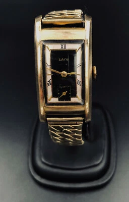 Laco Uhr, Handaufzug, vergoldet, Walzgold Double, Retro - Bild 1 von 2