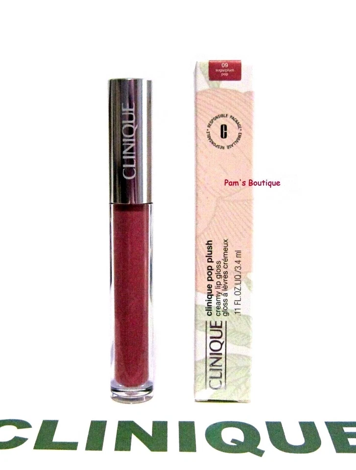 Brillo de labios cremoso de felpa CLINIQUE Pop en "09 SUGARPLUM POP" (.11 oz/3,4 ml) tamaño completo Foto 1 de 1
