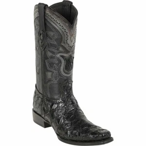 Los Altos Men's Genuine Pirarucu Fish Western Cowboy Boots Narrow Square Toe EE - Picture 1 of 11