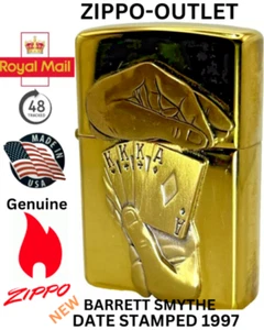 Brand New 1997 ZIPPO Lighter Vintage Rare Obsolete BARRATT SMYTHE Full House - Picture 1 of 18