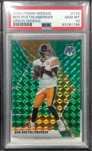 Ben Roethlisberger 2020 Panini Mosaic Football #170 Green Mosaic PSA GEM MT 10 - Bild 1 von 2