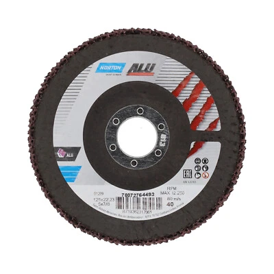 NORTON Fächerscheiben Lamellenscheiben Schleifscheiben Ø125mm für Aluminium Holz Metall