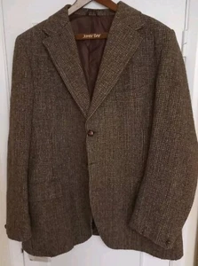 Genuine Hand Woven Harris Tweed Country Sports Jacket Brown Wool. Hebrides 44" - Picture 1 of 11
