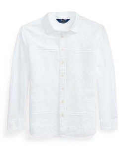 Polo Ralph Lauren WHITE Girl's Eyelet Cotton Broadcloth Tunic, US 5 - Picture 1 of 2