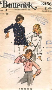 Vintage Butterick Misses' Blouses Pattern Size 14 - Picture 1 of 2