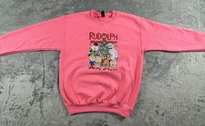 Girls Pink Rudolph Sweatshirt Size Youth Medium New - Picture 1 of 9