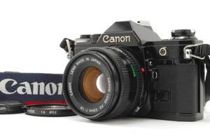 ¡Todo funciona! [N COMO NUEVO] Canon AE-1 NFD Nueva FD 50mm f1.8 35mm SLR Cámara Negra JAPÓN - Imagen 1 de 12