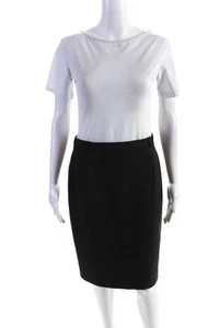 Escada Womens Knee Length Twill Pencil Skirt Dark Gray Size EU 38 - Picture 1 of 7