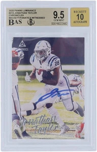 Jonathan Taylor Colts Signed 2020 Panini Luminance #215 BAS 9.5/10 Rookie Card - Picture 1 of 3