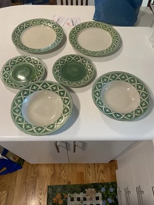Sango Camille Handpainted Large Rim soup Bowls, Dinner & Salad Plates Set Of 6 - Picture 1 of 13