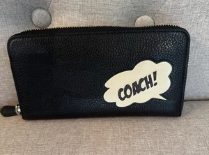 Portafoglio Coach Marvel Fisarmonica Zip Nero Coach Bubble - Foto 1 di 8