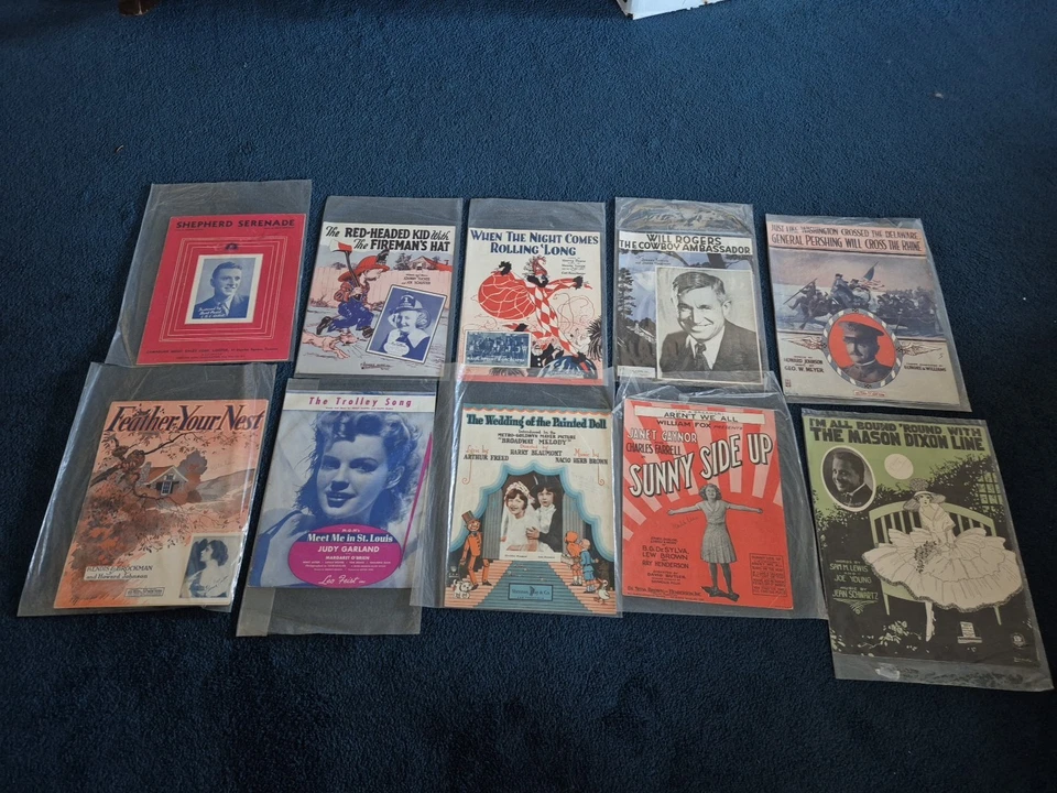 Lote De 10 Partituras Antiguas Variedad Canciones Románticas Amor Guerra GRÁFICOS + Foto 1 de 4