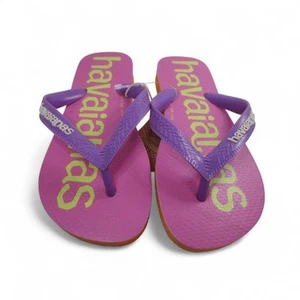 BNWT Havaianas Flip Flop Pink/Purple/Orange Kids Beach Flat UK 1-1.5 EU 33-34 - Picture 1 of 24