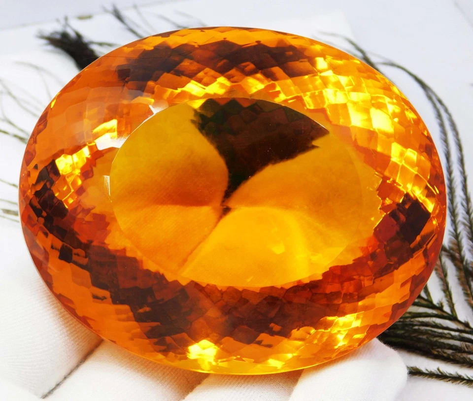 Certified 1377.00 Ct Natural Yellow Citrine – Oval Cut Loose Gemstone | Top Qua - Image 1 of 4