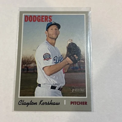 2019 Topps Heritage Short Print SP #490 Clayton Kershaw Dodgers Free Shipping - Image 1 of 2