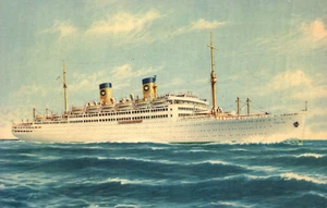 Home Lines Ship Italia Vintage Postcard - Picture 1 of 2