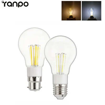 A55 Led Filament Globe Light Bulb Glass Screw bayonet 3w 4w 6w E27 6000k 12v Cob - Image 1 of 4
