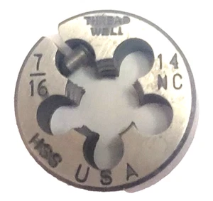 Threadwell 7/16-14 NC HSS 1" OD Troquel Redondo Ajustable ¡HECHO EN EE. UU.! Nuevo stock antiguo - Imagen 1 de 7
