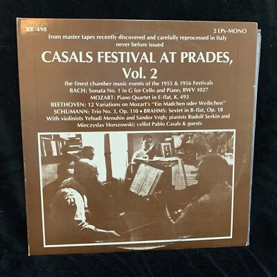PABLO CASALS cello - Casals Festival at Prades Vol. 2 - DISCOCORP 2LP 1982 - Image 1 of 4