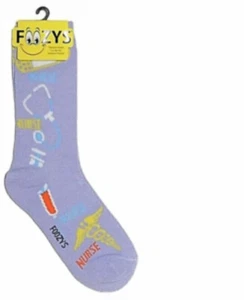 Foozys Nurse Purple Women's Crew Socks Size 4 through 10 1 Pair - Picture 1 of 1