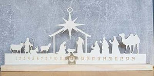 Wooden Advent Calendar | Christmas Countdown | Rustic Xmas Decor Nativity Scene - Picture 1 of 4