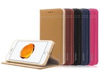 Genuine Leather Wallet Case Cover Stand for Apple iPhone 8 / iPhone 8 Plus