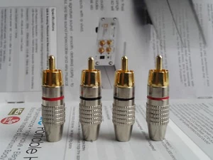 4x RCA Stecker Stecker Stecker 6 mm Phono Audio Kabel RCAA001 vergoldet - Bild 1 von 4