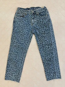 Gap Girls Size 8 Leopard Animal Print Girlfriend Jeans - Picture 1 of 6