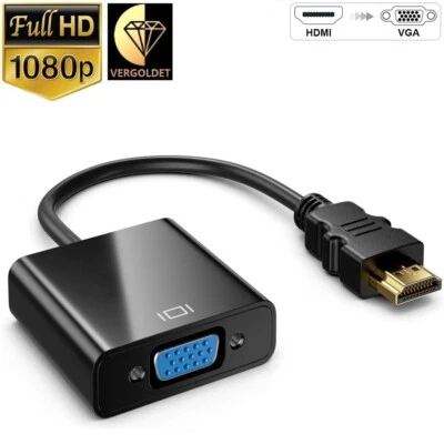 HDMI auf VGA Adapter D-Sub 15-polig Konverter Full HD 1080p VGA Buchse - Bild 1 von 4