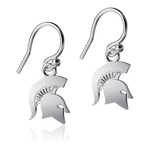 Dayna Designs Michigan State Spartans Silver Dangle Earrings Cover