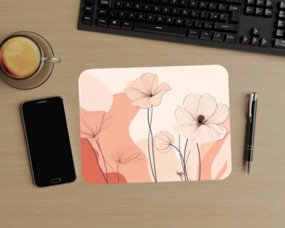 Mouse Pad 010 "Flowers" - Orange/Pink MICKLAT Computer Gift Flowers - Image 1 of 2
