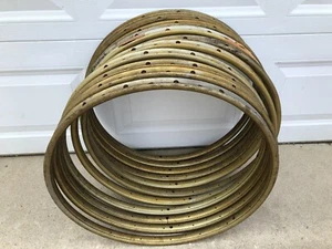 Antique 1900's Circa 28" Lobdell 36-hole TOC / Track Bike Wooden Rims, Pair of 2 - Picture 1 of 14