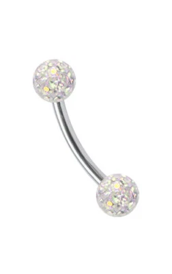 Orecchio Intimo Sopracciglia Piercing Mini Banana 1,2mm + Due 3mm Brillanti - Immagine 1 di 2