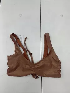 Wolford High-Shine Scoop Bronze Metallic Bikini Top Women’s Size Medium - Picture 1 of 8