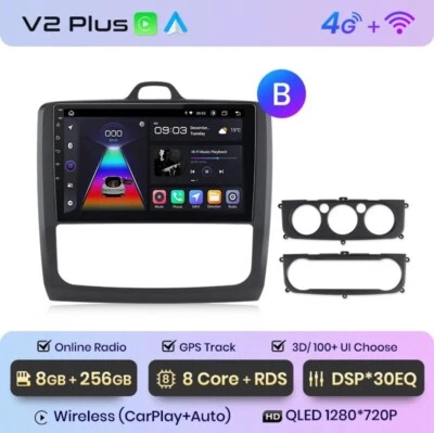 Autoradio Per Ford Focus Mk2 Mk3 2004-2011 8G+256GB 4G+WIFI 8Core CarPlay GPS BT - Immagine 1 di 4