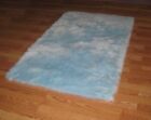 BABY BLUE Faux FUR area Rug 5' x 7' washable non-slip MADE IN USA