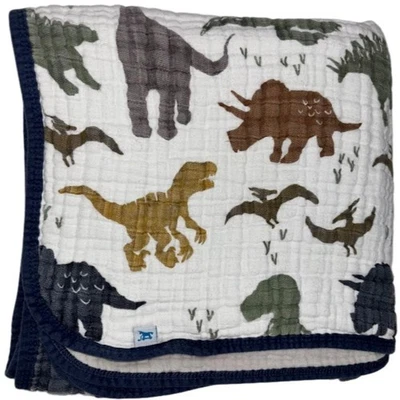 Manta de muselina gruesa para bebé pequeño unicornio dinosaurio gris algodón 42x45 niño Foto 1 de 4