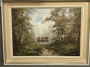 Tolles Ölgemälde Vintage Gemälde Parforce Jagd Szene Ölbild sig. Winter #625 - Bild 1 von 15