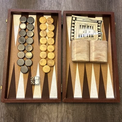 Vintage Cardinal Bakelite? Backgammon Set Brown Swirl Butterscotch - Image 1 of 4