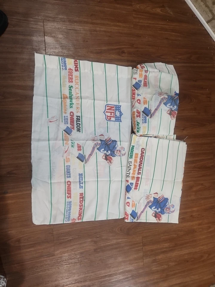  Juego de 3 sábanas gemelas vintage de fútbol americano de la NFL de los años 80 funda de almohada Nestolgia  Foto 1 de 4