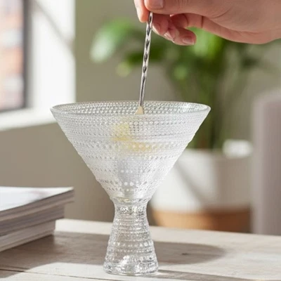 Juego de 4 vasos Fortessa Jupiter Martini - acanalados transparentes estilo vintage Foto 1 de 4